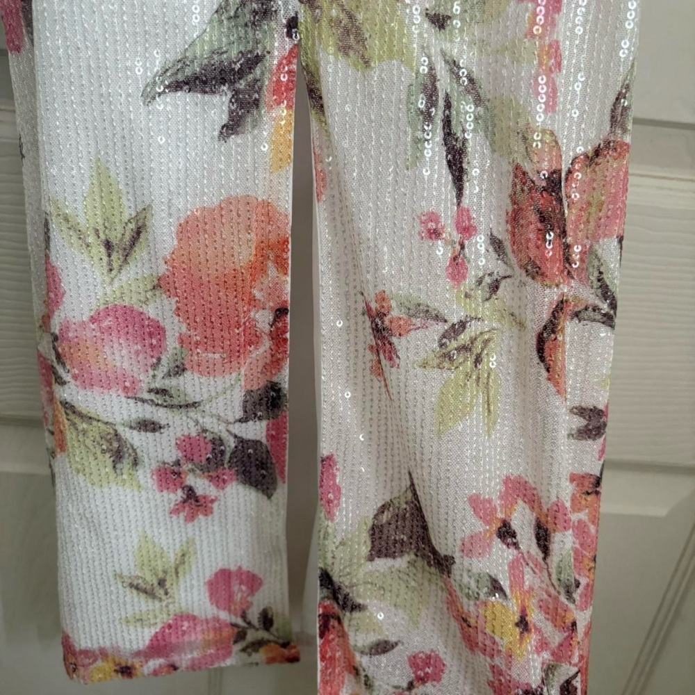 NWT CeCe New Ivory Floral Strapless Sequin Dress - Picture 4 of 6